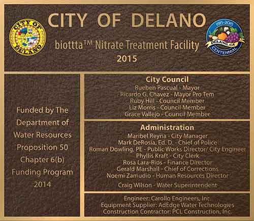 bronze town government plaque city of delano color logo bronze plaque