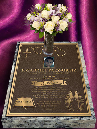 individual custom border cast bronze memorial