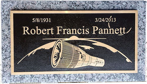 space craft individual bronze memorial, bronze individual memorial markers