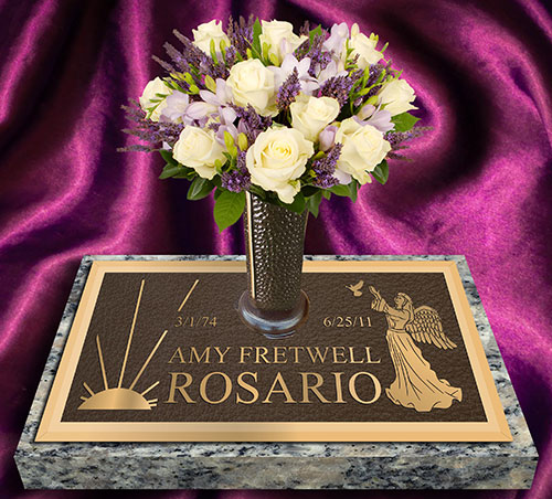 individual custom border cast bronze memorial