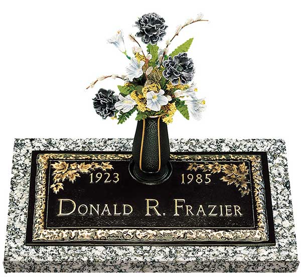 individual custom border cast bronze memorial marker