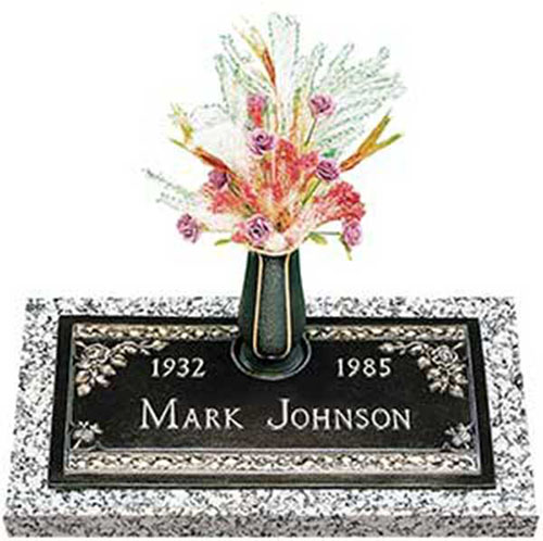 individual custom border cast bronze memorial marker