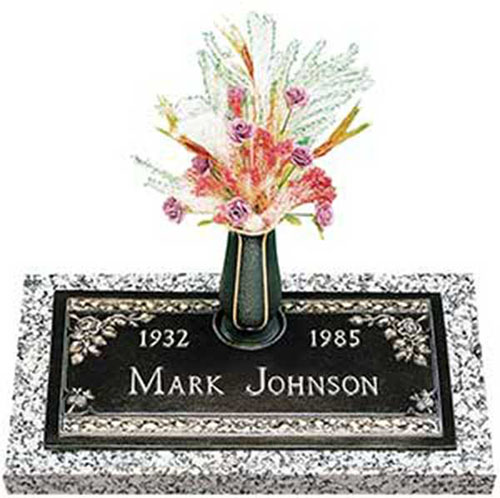 individual custom border cast bronze memorial marker