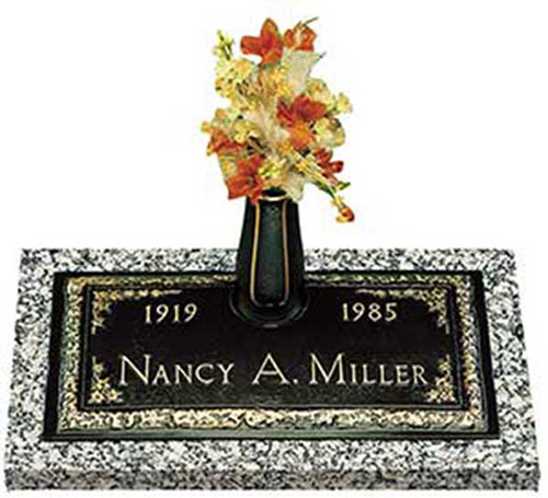 individual custom border cast bronze memorial marker