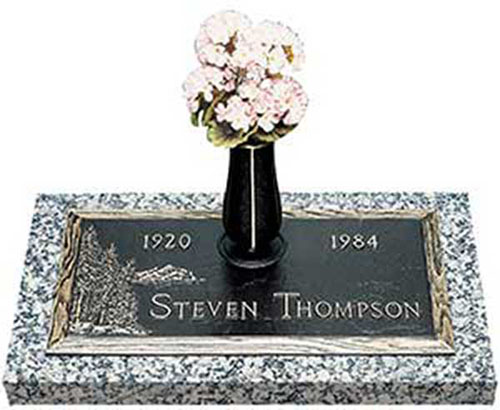 individual custom border cast bronze memorial marker