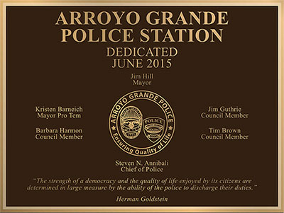 police bronze cast plaque