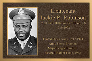 bronze military cast plaque jackie robinson